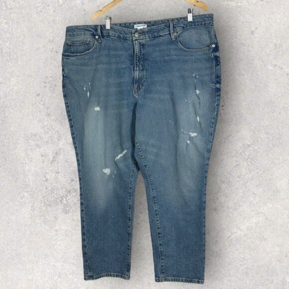 NWT Good American Good Classic Jeans Indigo Blue Size 20 High Rise Distressed - Picture 4 of 15